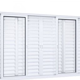 Janela de Alumínio Veneziana 120x200cm 4 Folhas Móveis 2 Fixas com Vidro Lucasa Eccellente Branco - 3 Janela de Alumínio Veneziana 120x200cm 4 Folhas Móveis 2 Fixas com Vidro Lucasa Eccellente Branco - 3