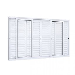Janela de Alumínio Veneziana 120x200cm 4 Folhas Móveis 2 Fixas com Vidro Lucasa Eccellente  - 2