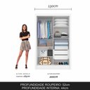 Ver imagem 3 de Guarda Roupa Solteiro Nanda 2 Pts Branco - Moveis Arapongas Branco