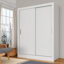 Ver imagem 1 de Guarda Roupa Solteiro Nanda 2 Pts Branco - Moveis Arapongas Branco