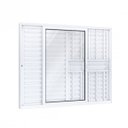 Ver imagem 1 de Janela Veneziana Alumínio Lateral 2 Folhas Móveis 1 Fixa Lucasa Eccellente 100x150cm Branco