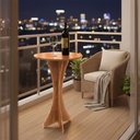 Ver imagem 1 de Mesa Bistrô Alta Geovani 60x60cm em Madeira Maciça para Bar e Varanda - Amêndoa