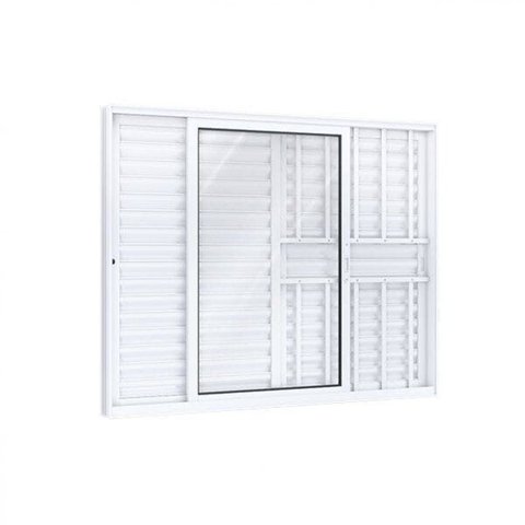 Janela Veneziana Alumínio Lateral 3 Folhas Eccellente 120x150cm Lucasa Branco