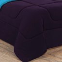 Ver imagem 2 de Kit Edredom Malha 100% Algodão Gran Moratta 3 Peças Casal - Roxo -azul Turquesa