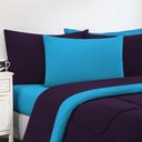 Ver imagem 3 de Kit Edredom Malha 100% Algodão Gran Moratta 3 Peças Casal - Roxo -azul Turquesa