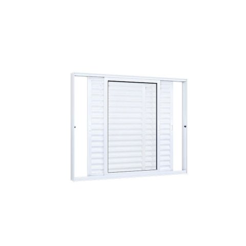 Janela Veneziana Alumínio Lateral 3 Folhas Móveis Lucasa Eccellente 100x150cm Branco