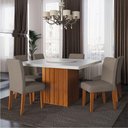 Ver imagem 2 de Conjunto Sala de Jantar Amsterdã New Mesa com Tampo Giratório 6 Cadeiras Trieste Madeirado/Mascavo