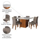 Ver imagem 5 de Conjunto Sala de Jantar Amsterdã New Mesa com Tampo Giratório 6 Cadeiras Trieste Madeirado/Mascavo