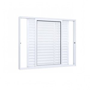 Janela de Aluminío Veneziana 120x150cm 3 Folhas Móveis Lucasa Eccellente