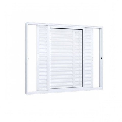 Janela de Aluminío Veneziana 120x150cm 3 Folhas Móveis Lucasa Eccellente Branco