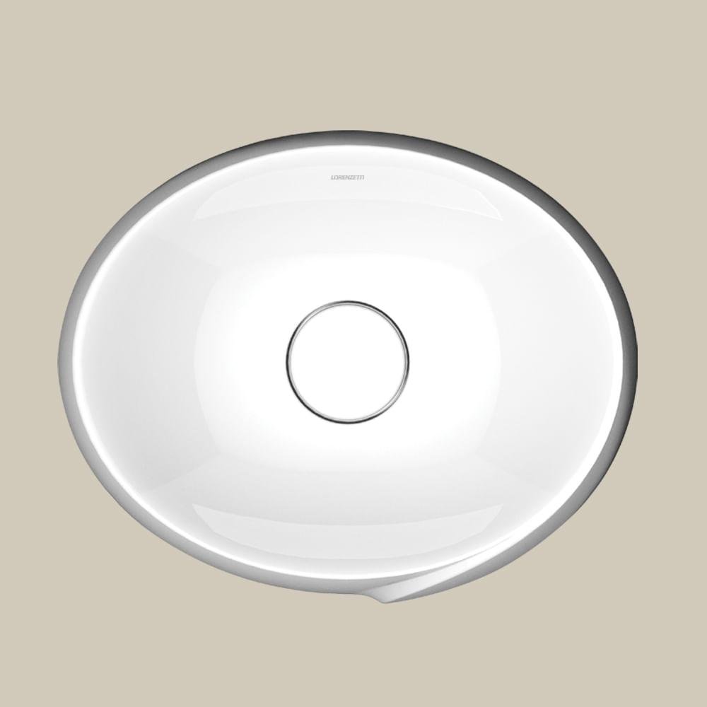 Cuba Oval Apoio Branca Lorenzetti Cuba de Sobrepor Lorenzetti Oval Ao-03 C: 42cm X L: 50cm Branca - 2