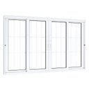 Ver imagem 2 de Janela de Correr Alumínio Central 2 Folhas Móveis 2 Fixas com Grade Lucasa Eccellente 100x150cm