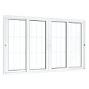 Ver imagem 1 de Janela de Correr Alumínio Central 2 Folhas Móveis 2 Fixas com Grade Lucasa Eccellente 100x150cm Branco