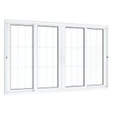 Ver imagem 1 de Janela de Correr Alumínio Central 2 Folhas Móveis 2 Fixas com Grade Lucasa Eccellente 100x150cm Bran