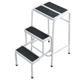 Escada banqueta de ferro 3 degraus reforçada suporta até 120 Kg - 1