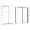 Ver imagem 2 de Janela de Aluminío de Correr 100x200cm 2 Folhas Móveis 2 Fixas com Grade e Vidro Lucasa Eccellente