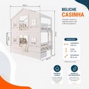 Ver imagem 3 de Beliche Casinha Dos Sonhos com Gavetas e Fechamento Inferior em Madeira Maciça Branco Housin