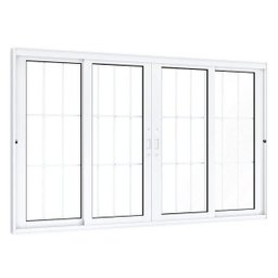 Janela de Aluminío de Correr 120x200cm 2 Folhas Móveis 2 Fixas com Grade e Vidro Lucasa Eccellente - 2