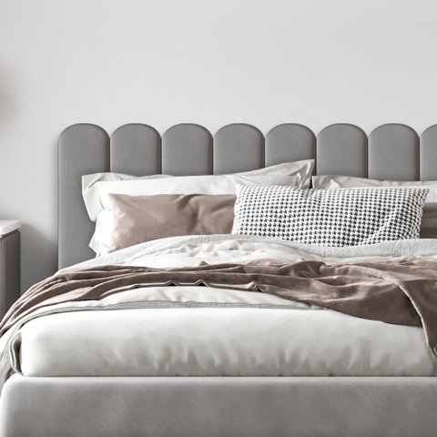 Cabeceira Nuvem Cinza Estofada Modulada Para Cama Casal Queen 1,60cm x 60cm