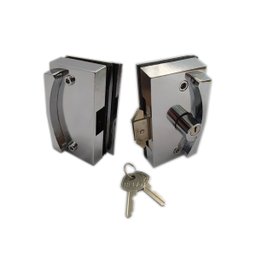Fechadura 3530 bico de papagaio para porta de correr + contra fechadura 3534 v/v - Cromado - 1