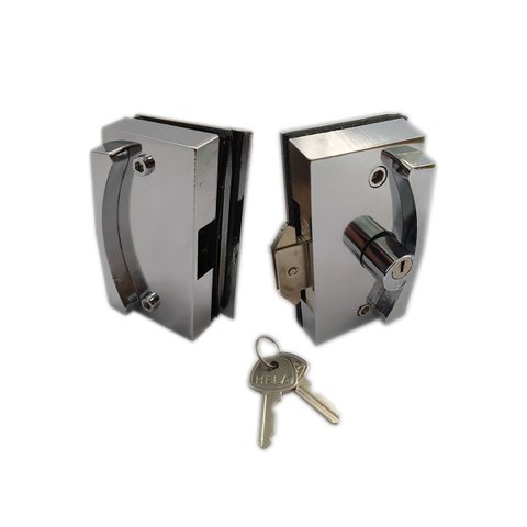 Fechadura 3530 bico de papagaio para porta de correr + contra fechadura 3534 v/v - Cromado