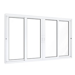 Janela de Alumínio de Correr 100x150cm 2 Folhas Móveis 2 Fixas com Vidro Lucasa Eccellente Branco - 1 Janela de Alumínio de Correr 100x150cm 2 Folhas Móveis 2 Fixas com Vidro Lucasa Eccellente Branco - 1