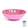 Combo 2 em 1 - Cuba de Vidro Redonda 42cm Milão + Válvula Beirute Rosa - 2