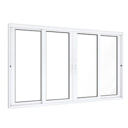 Janela de Alumínio de Correr 120x200cm 2 Folhas Móveis 2 Fixas com Vidro Lucasa Eccellente - 1