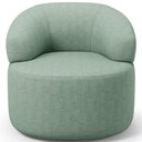 Ver imagem 3 de Kit 02 Poltronas Giratória Orgânica para Sala de Estar Living Helena L02 Linho Verde Menta - Lyam