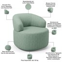 Ver imagem 4 de Kit 02 Poltronas Giratória Orgânica para Sala de Estar Living Helena L02 Linho Verde Menta - Lyam