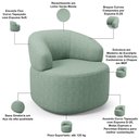 Ver imagem 4 de Kit 02 Poltronas Giratória Orgânica para Sala de Estar Living Helena L02 Linho Verde Menta - Lyam