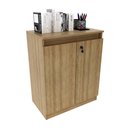 Ver imagem 4 de Balcão para Escritório com 2 Portas e Chave Me4149 Amêndoa Tecnomobili