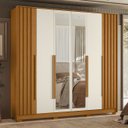 Ver imagem 2 de Guarda Roupa Casal 237cm com Espelho Vinna A02 Off/cinamomo - Mpozenato