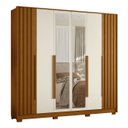 Ver imagem 1 de Guarda Roupa Casal 237cm com Espelho Vinna A02 Off/cinamomo - Mpozenato