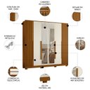 Ver imagem 3 de Guarda Roupa Casal 237cm com Espelho Vinna A02 Off/cinamomo - Mpozenato