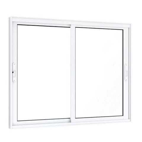 Janela de Aluminío de Correr 120x150cm 2 Folhas Móveis com Grade e Vidro Lucasa Eccellente Branco