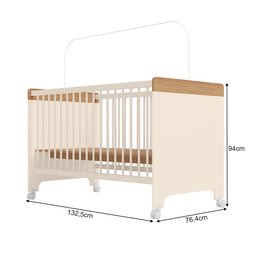 Kit Quarto Infantil Completo Guarda-roupas Cômoda e Berço Doçura Off-white/savana - 5