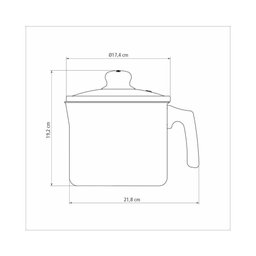 Fervedor Tramontina C/ Tampa Paris 16cm 2,7L Vermelho - 5