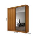 Ver imagem 2 de Guarda Roupa Solteiro c/Espelho Ripado Milano - Arbo Design