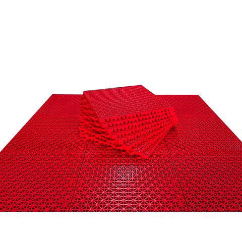 Piso Modular Automotivo Garagem Vermelho (01 M2)