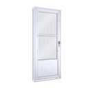Ver imagem 1 de Porta de Aço Postigo 215x90cm com Grade Mosaico e Vidro Mini Boreal Lucasa Branco