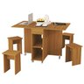 Mesa de Jantar Dobrável Nature com Bancos em Mdf - Vira Aparador - 2