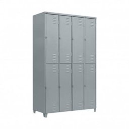 Armário Roupeiro de Aço Vestiário Academia 8 Portas Locker - Cinza - 1