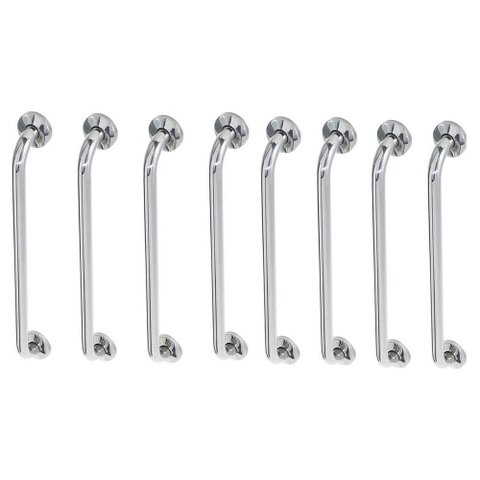 Alça de Apoio Inox Barra 60cm Kit 8 Unidades Criança Idoso Anti Queda Segurança Banheiro