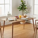 Ver imagem 1 de Mesa de Jantar com Tampo em MDF e Base em Aço 140x80 Bangkok Fratini