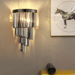 Lustre Luminária Arandela de Parede Design em Cristal Delicado E14x2 Quarto Sala Banheiro Corredor - 4