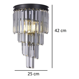 Lustre Luminária Arandela de Parede Design em Cristal Delicado E14x2 Quarto Sala Banheiro Corredor - 2