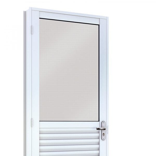Porta Veneziana de Aço com Vidro Abertura Lado Direito 215cmx0,86cmx6,5cm Lucasa  - 3
