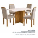 Ver mais imagens de Conjunto de Mesa 4 Cadeiras Carol 120x80cm Tampo Vidro Cinamomo e Off White