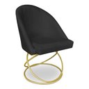 Ver imagem 3 de Kit 02 Cadeiras Poltrona de Jantar Bela Veludo Base Metálica Luxo Dourado - Pallazio